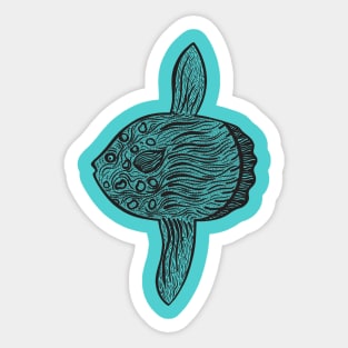 Common Mola or Ocean Sunfish - hand drawn animal design Sticker